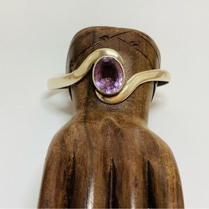 Vintage Sterling Amethyst Cuff Bracelet